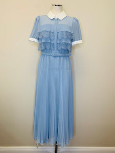 Self Portrait Pastel Blue Midi Dress Sizes 4, 8 and 10