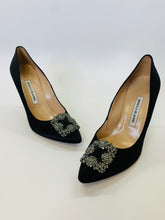 Load image into Gallery viewer, Manolo Blahnik Black Hangisi 105mm Pump Size 39 1/2