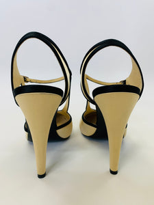 CHANEL CC Side Strappy Pump Size 39 1/2