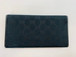 Gucci Black GG Monogram Canvas Long Wallet