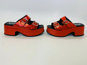 McQ by Alexander McQueen Red Debbie Platform Sandal Size 37