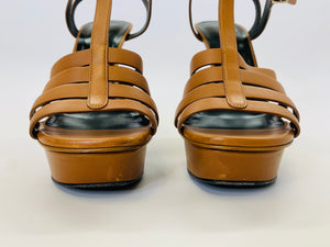 Saint Laurent Caramel T Strap Sandals Size 39 1/2