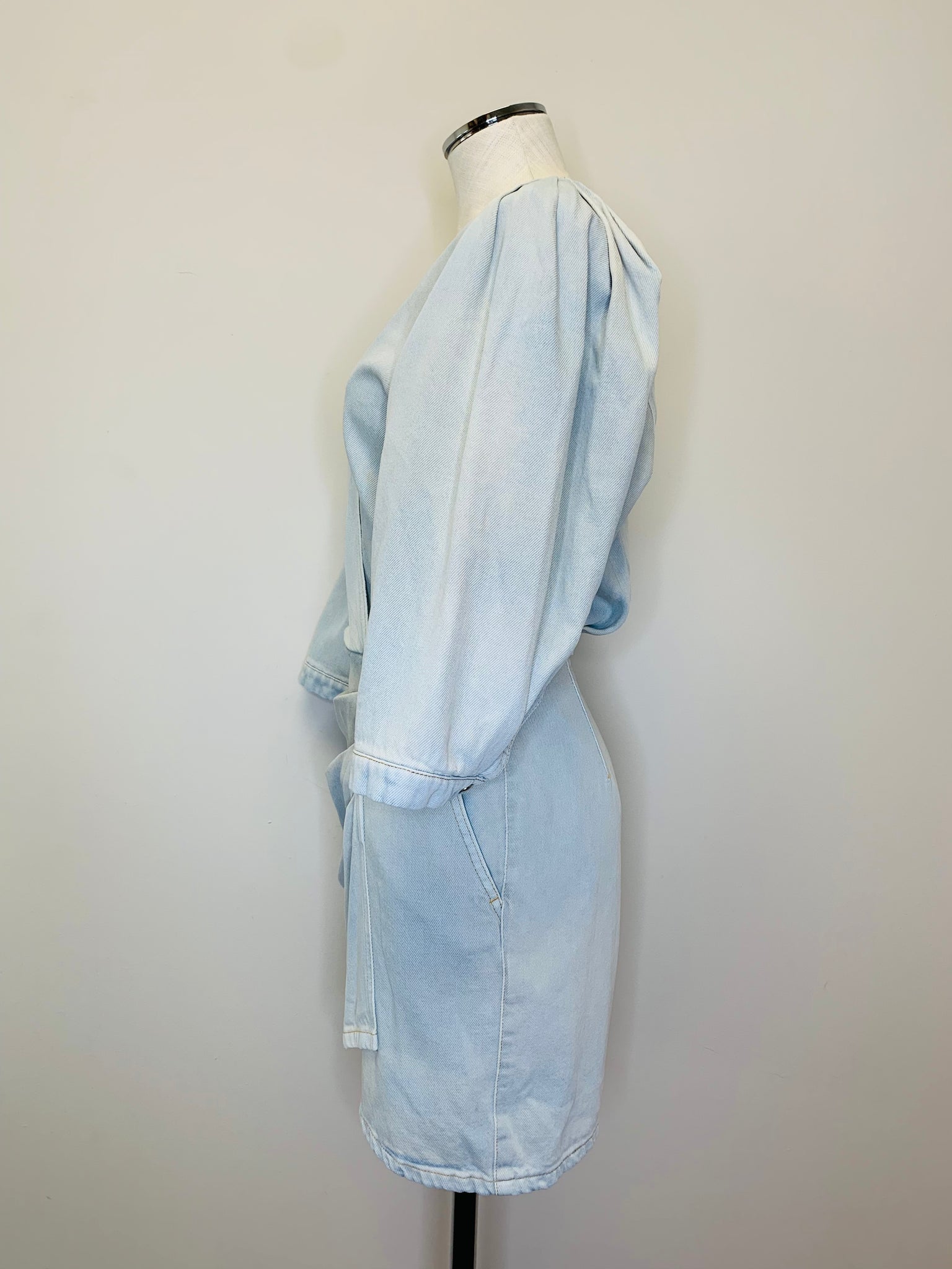 iro denim dress JUSTINA women blue tencel denim balloon dress