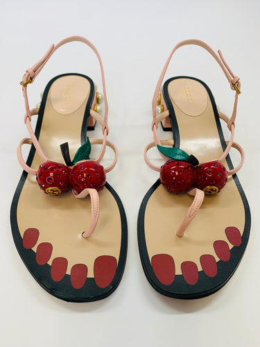 Gucci Hatsumomo Cherry Thong Sandal Size 37 1/2