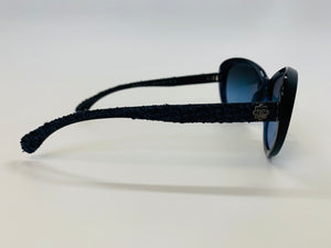 CHANEL Blue Tweed Sunglasses