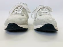 Load image into Gallery viewer, CHANEL Grey and White CC Lace Up Sneakers Size 36