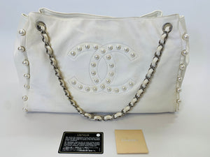 CHANEL Ivory Pearl Obsession Medium Tote Bag