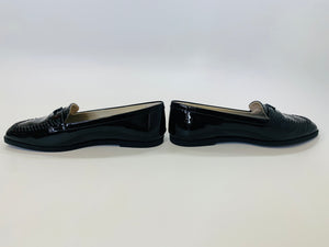 CHANEL Black CC Moccasins Size 39 1/2