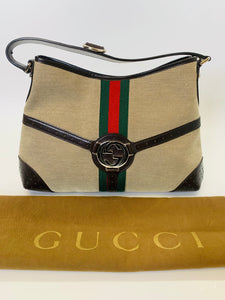 Gucci Web Stripe GG Reins Hobo Bag
