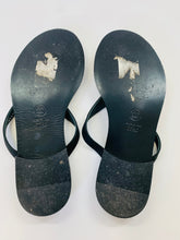 Load image into Gallery viewer, CHANEL Black and Ivory Pearl Thong Sandals Size 37 1/2 C