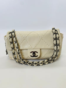 CHANEL Ivory Ultra Stitch Flap Bag