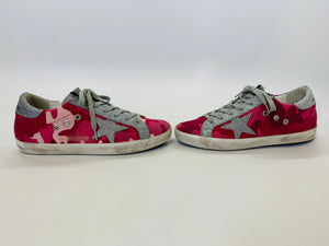 Golden Goose Pink Camo Super-Star Sneakers Size 39