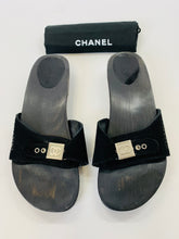 Load image into Gallery viewer, CHANEL Black Wooden Clogs Size 41