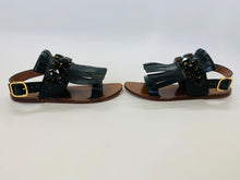 Load image into Gallery viewer, Marni Black Leather and Crystal Sandals Size 40