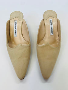 Manolo Blahnik Camel Slides Size 36