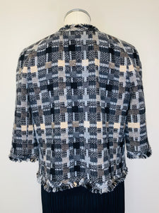 CHANEL Tweed and Fringe Jacket Size 42