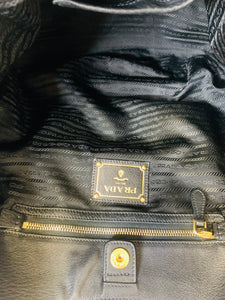 Prada Black Vitello Daino Tote Bag