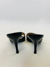Load image into Gallery viewer, CHANEL Black CC Camellia Sandals Size 37 1/2
