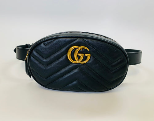 Gucci Black GG Marmont Belt Bag Size 75/30