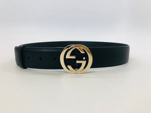 Gucci Black Interlocking G Belt Size 90/36