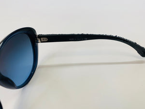 CHANEL Blue Tweed Sunglasses