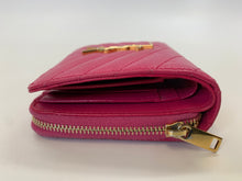 Load image into Gallery viewer, Saint Laurent Pink Cassandre Compact Zip Around Wallet