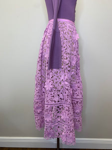 Self Portrait Lilac Lace Midi Skirt Sizes 4, 6 and 8