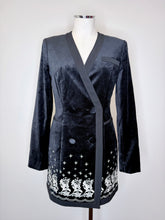 Load image into Gallery viewer, Saloni Bree Black Cotton Velvet Filigree Embroidery Dress Sizes 4, 6, 8 and 10