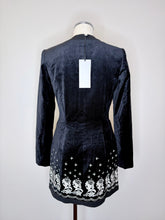 Load image into Gallery viewer, Saloni Bree Black Cotton Velvet Filigree Embroidery Dress Sizes 4, 6, 8 and 10