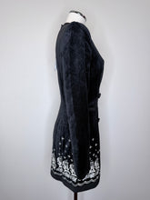 Load image into Gallery viewer, Saloni Bree Black Cotton Velvet Filigree Embroidery Dress Sizes 4, 6, 8 and 10