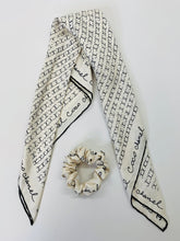 CHANEL, Accessories, Nwt Chanel 0 Silk Twill Ribbon Bow Logo Camellias  Detail Scrunchie Hair Tie