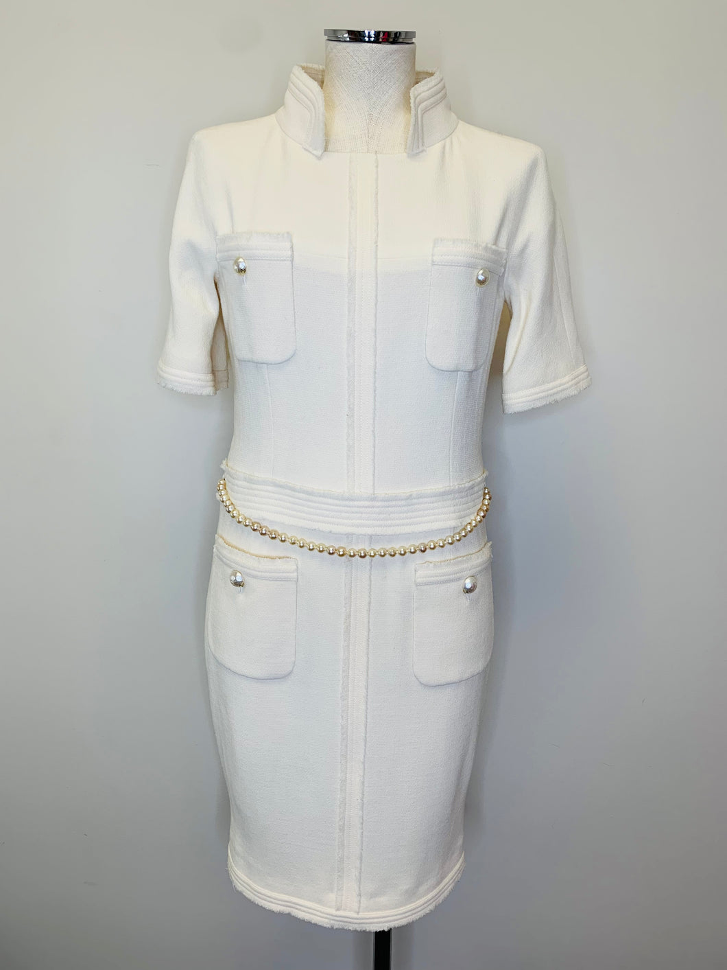 CHANEL Pearl Belt Dress Size 38