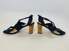 Load image into Gallery viewer, Jimmy Choo Denim and Cork Sandals Size 39 1/2