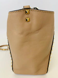 Valentino Garavani Camel Medium Rockstud Tote Bag