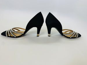 CHANEL Pearl and Grosgrain Pumps Size 39