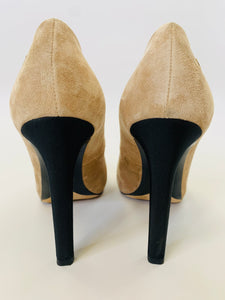 CHANEL Camel Suede Pumps Size 39 1/2