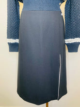 Load image into Gallery viewer, CHANEL Black and Ivory Front Slit Skirt Size 38