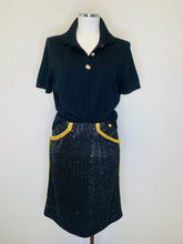 Load image into Gallery viewer, CHANEL Black Sweater with Gold and Pearl Buttons Size 42