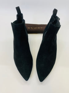 Gucci Black Suede Booties Size 39 1/2