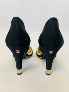 CHANEL Pearl and Grosgrain Pumps Size 39