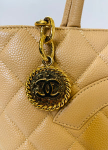 Chanel Caviar Medallion Tote Yellow
