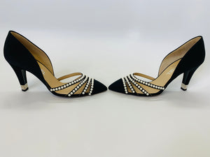 CHANEL Pearl and Grosgrain Pumps Size 39