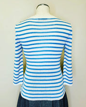 Load image into Gallery viewer, Christian Dior Blue and Ivory Pullover Sweater Size 40