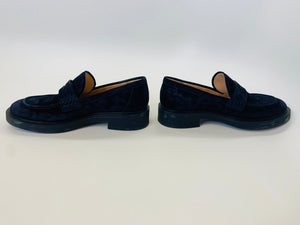 Gianvito Rossi Navy Harris Penny Loafer Size 37