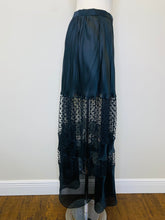 Load image into Gallery viewer, CHANEL Black Long Sheer Dot Panel Skirt Size 38