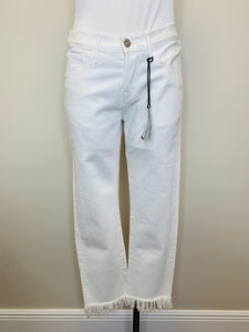 3 x 1 NWT White Bianca Crop Fringe Jean Size 25