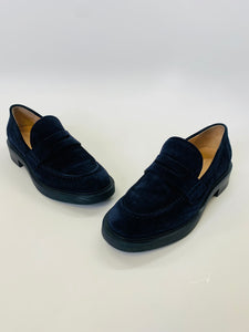 Gianvito Rossi Navy Harris Penny Loafer Size 37