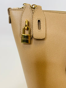Dolce & Gabbana Camel Dauphine Stampa Shopper Tote Bag