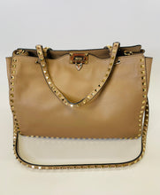 Load image into Gallery viewer, Valentino Garavani Camel Medium Rockstud Tote Bag