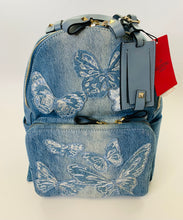 Load image into Gallery viewer, Valentino Garavani Denim Embroidered Butterflies Backpack